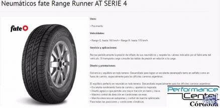 Neumático Fate 245/70 R16 Range Runner Serie 4