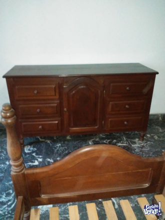 Vendo juego dormitorio algarrobo 1 plaza 