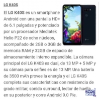 Celular LG K40S liberado y en muy buen estado
