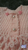 Vestidito y escarpines nuevos al crochet 0-3 meses 