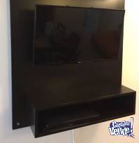 Mueble TV Panel Flotante Laqueado Chocolate 80 x 85