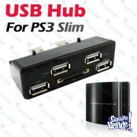Playstation 3 Hub Expansor Usb Ps3 Slim+lector De Memoria Sd