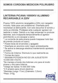 LINTERNA PICANA 10000KV ALUMINIO RECARGABLE A 220V