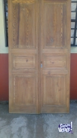 Puerta siega doble oja de pinotea restaurada original con marco a medida 