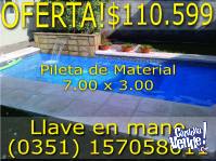 - OFERTA - PILETA DE MATERIAL - 7.00 x 3.00