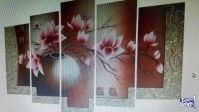 5pcs impresión de la lona de la flor de la orquídea pintur