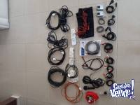 Caja con Cables DJ, Adaptadores y Zapatillas