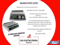 Balanza Systel Clipse 30kg Batería Rs232 Córdoba Electroni