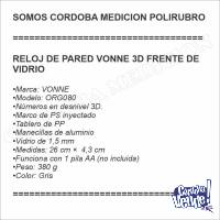 RELOJ DE PARED VONNE 3D FRENTE DE VIDRIO