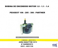 BOBINA ENCENDIDO PEUGEOT 106 - 205 - PARTNER - 306