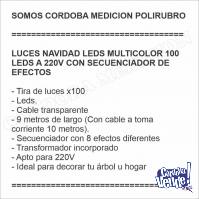 LUCES NAVIDAD LEDS MULTICOLOR 100 LEDS A 220V CON SECUENCIAD