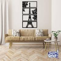 Cuadro madera calada Torre Eifel 120x40