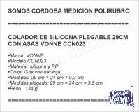 COLADOR DE SILICONA PLEGABLE 29CM CON ASAS VONNE CCN023