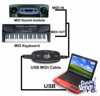 Interfaz Midi Usb Cable ideal teclados