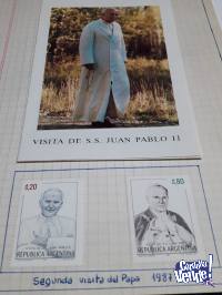 Visita de Su Santidad Pablo II catalogo + 2 estampillas- 2da