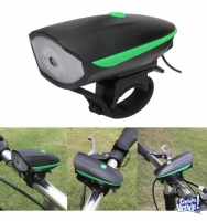 Luz Delantera (3 Modos) y Bocina Bicicleta 250 Lumens (Recargable USB)