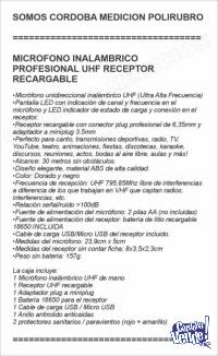 MICROFONO INALAMBRICO PROFESIONAL UHF RECEPTOR RECARGABLE