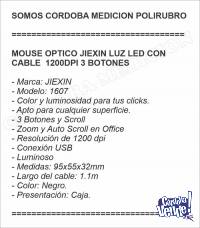MOUSE OPTICO JIEXIN LUZ LED CON CABLE  1200DPI 3 BOTONES