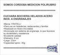 CUCHARA BOCHERA HELADOS ACERO INOX. A ENGRANAJES