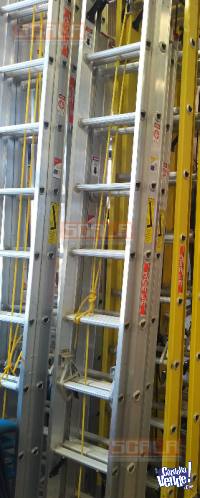 Escalera de aluminio extensible 24 peldaños 6,40 mts SCALA
