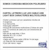 CARTEL LETRERO LUZ LED CABLE USB LIGHT BOX CARACTERES