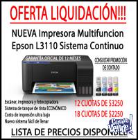Nueva Impresora Multifuncion Epson L3110 Sistema Continuo!!!