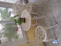 Juego de jardín balconero fundición de aluminio con pintura epoxi horneada, impecable sin uso