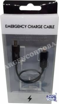 CABLE CARGA DE EMERGENCIA - MICRO USB V8 A IPHONE