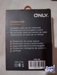 Cargador Carga Rápida 4.4A 2 Salidas USB Marca Only + Cable