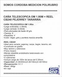 CAÑA TELESCOPICA OM 1.80M + REEL CB240 PEJERREY TARARIRA
