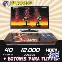 CONSOLAS RETRO DOBLE PALANCAS + BOTONES FLIPPER 12000 juegos