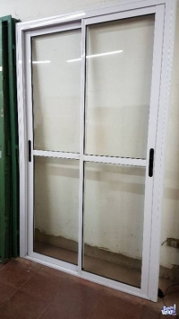 Puerta ventana aluminio 1,20x2,00 cierre lateral y tapajunta