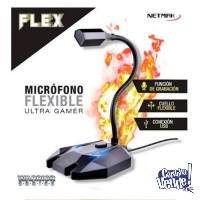 Microfono Netmak Nm-flex Usb Gamer Pc Ps4 Luz Led Streaming