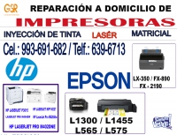 TÉCNICOS DE IMPRESORAS EPSON Y HP (993-691-682) A DOMICILIO REPARACIÓN 