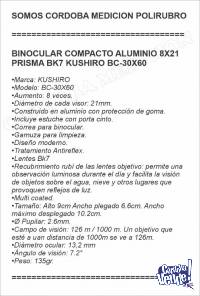 BINOCULAR COMPACTO ALUMINIO 8X21 PRISMA BK7 KUSHIRO BC-30X60
