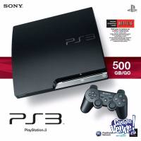 PS3 PLAYSTATION 3 SLIM 500GB CON 70 JUEGOS 2 JOYSTICK!!