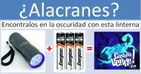 Linterna ultravioleta (UV) para detectar alacranes.
