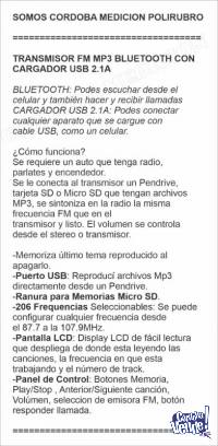 TRANSMISOR FM MP3 BLUETOOTH CON CARGADOR USB 2.1A
