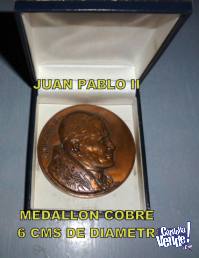 Medallón Conmemorativo De Juan Pablo II, Cobre Macizo Pesad