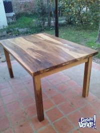 Mesa en madera guayubira 2" 1,50mts x 1,00mts