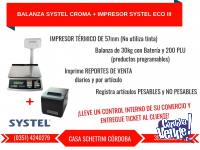 Balanza Systel Croma 30kg + Impresor ticket ECO Garanía Ser