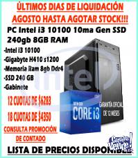 NUEVA PC INTEL i3 10100 10ma Gen SSD 240gb 8GB RAM!!!