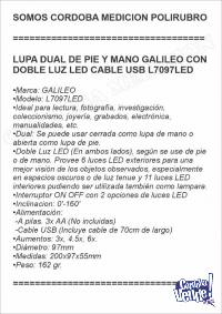 LUPA DUAL DE PIE Y MANO GALILEO CON DOBLE LUZ LED CABLE USB 