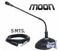 Microfono Con Base De Mesa Con Cuello Flexible Moon Dm10