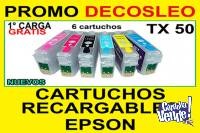 Cartucho Recargable Epson T50 R290 1430w R1410 DECOSLEO