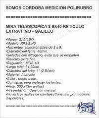 MIRA TELESCOPICA 3-9X40 RETICULO EXTRA FINO - GALILEO