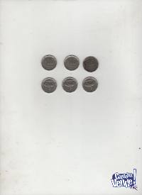 6 MONEDAS ARGENTINAS DE  $ 10 DE 1963/1965    $ 190