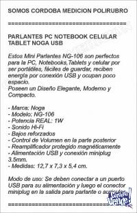 PARLANTES PC NOTEBOOK CELULAR TABLET NOGA USB