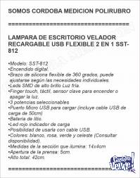 LAMPARA DE ESCRITORIO VELADOR RECARGABLE USB FLEXIBLE 2 EN 1
