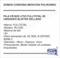PILA CR1620 LITIO FULLTOTAL X5 UNIDADES BLISTER SELLADO